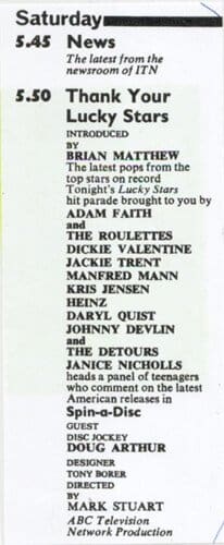 TV listing for February 1st, 1964 showing