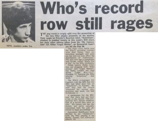 Melody Maker article titled 