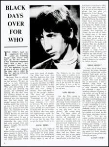 September 1966 Beat Instrumental article titled "Black Days Over For Who"