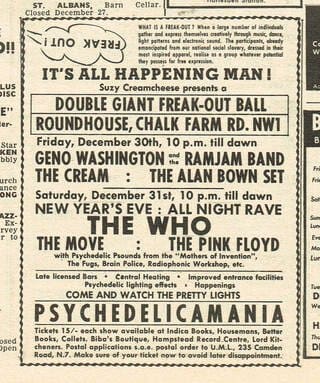 Ad from December 24, 1966 Melody Maker for the December 31st Who show