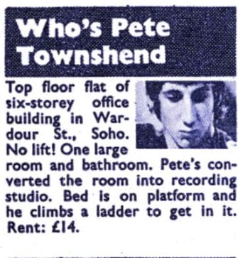 February 11, 1967 Disc and Music Echo's article on Pete Townshend's Home