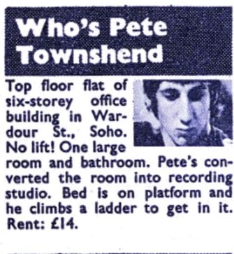 February 11, 1967 Disc and Music Echo's article on Pete Townshend's Home