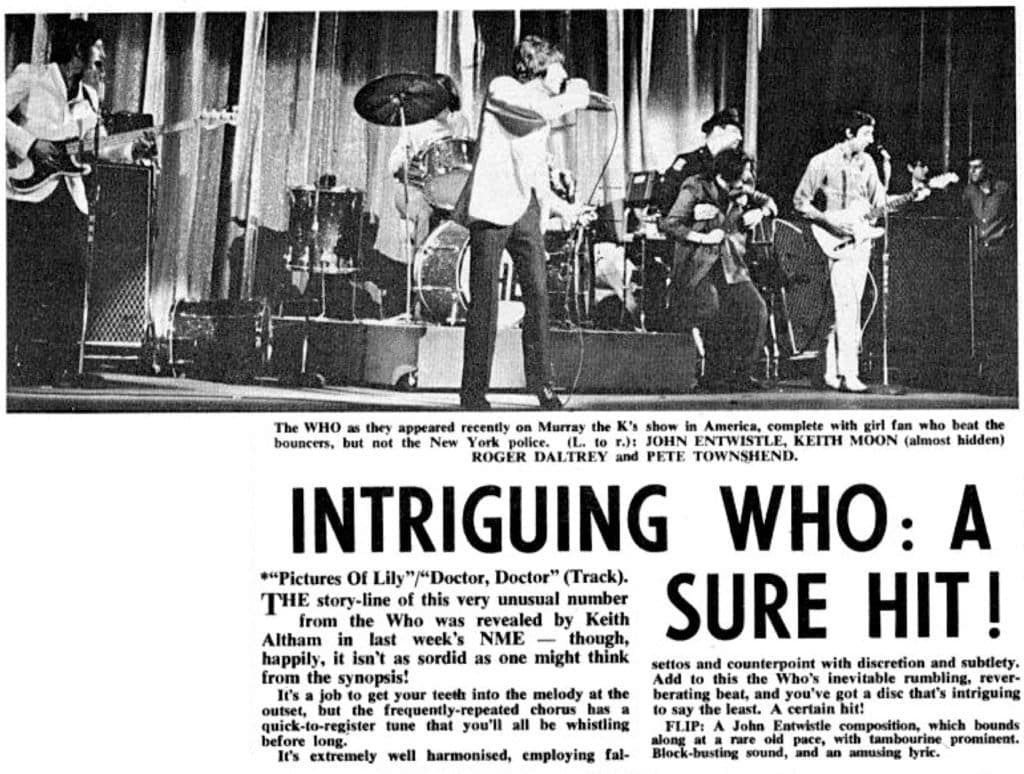New Musical Express magazine review of "Pictures of Lily" from April 22, 1967
