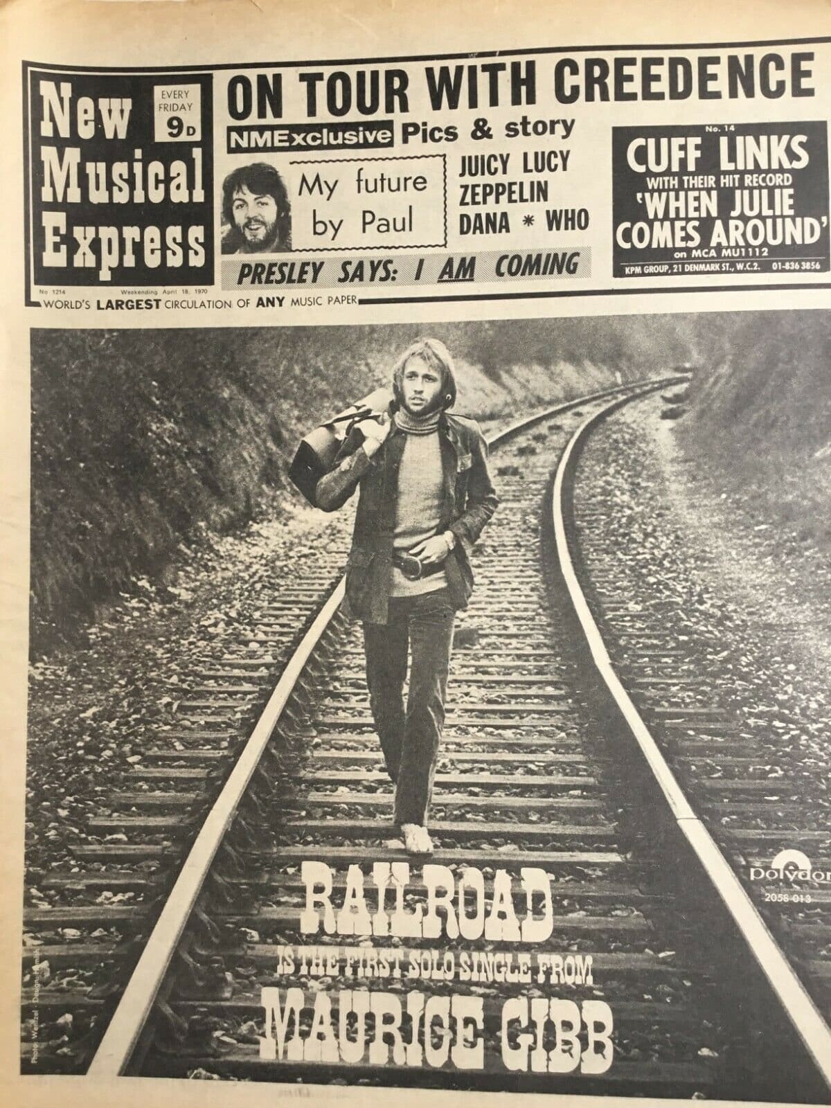 Cover of the April 18, 1970 issue of New Musical Express