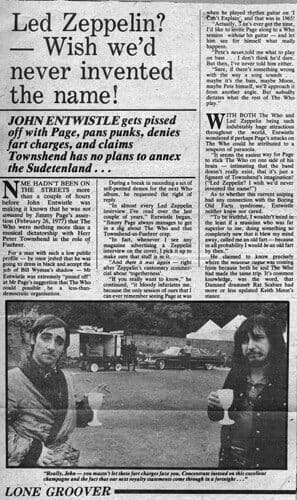 New Musical Express article from March 5, 1977