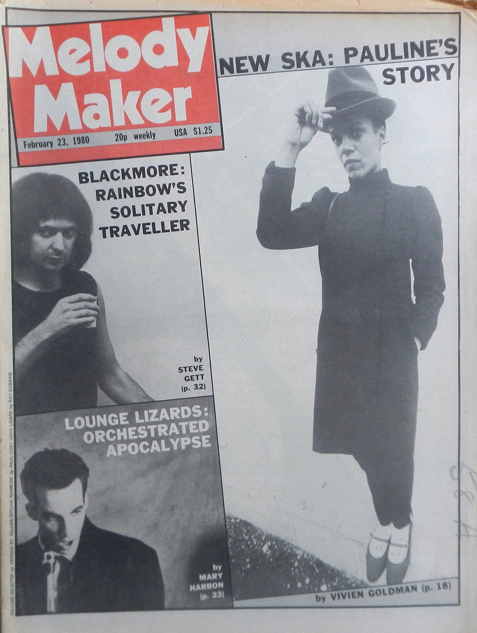 Cover of Melody Maker from February 23, 1980