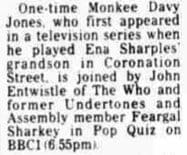 TV listing for October 2, 1984 showing John Entwistle on 