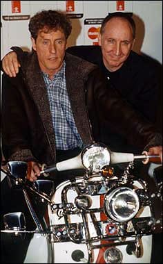 Pete Townshend and Roger Daltrey at a press conference on April 23, 1996