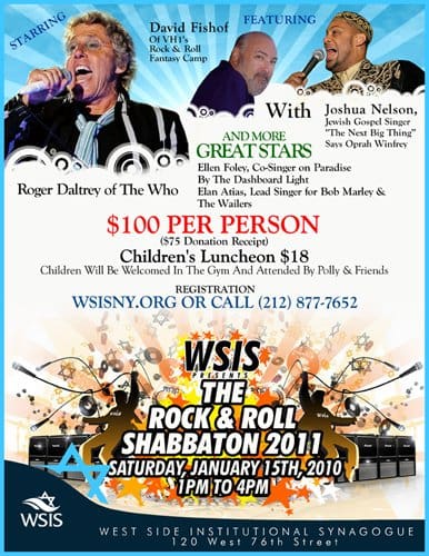 Ad for the Shabbaton 2011 starring Roger Daltrey