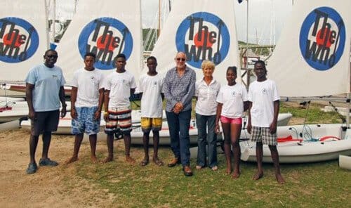 Pete Townshend with Boats presented to Antigua’s National Sailing Academy