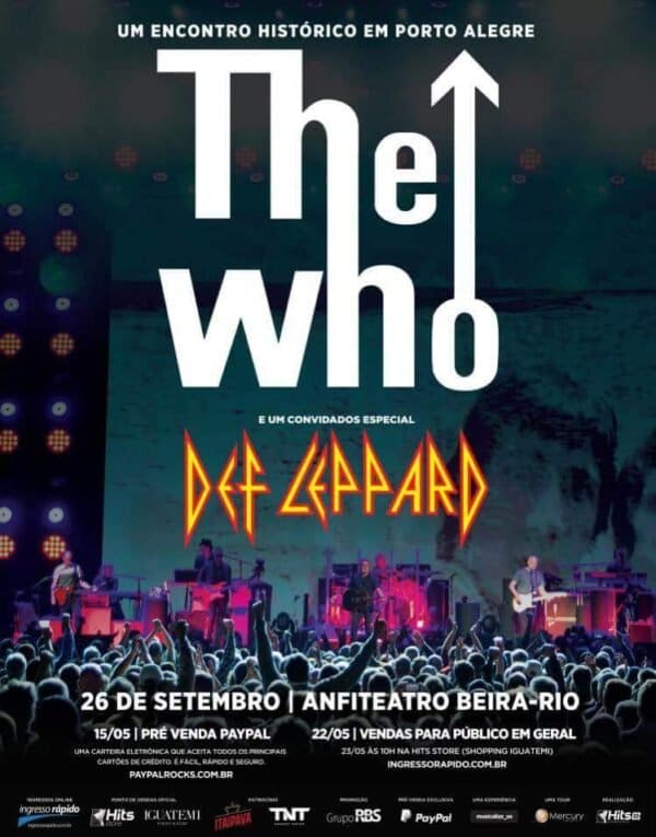 Advertisement for The Who's performance on September 26, 2017 in Porto Alegre, Brasil