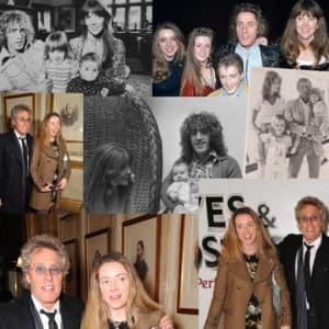 Collage of photos featuring Roger Daltrey's daughter Rosie Lea Daltrey