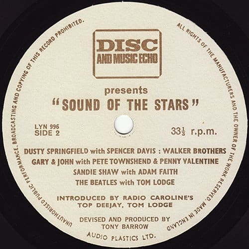 Side 2 "Sound of the Stars" disc, featuring Pete Townshend