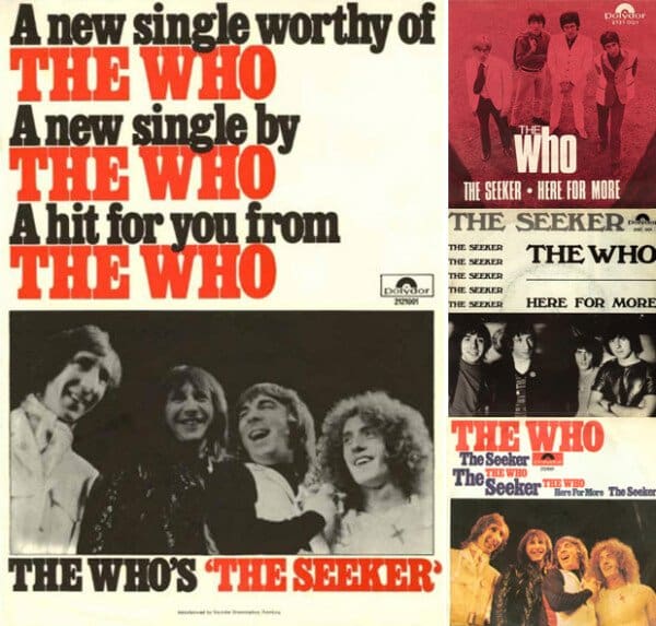 An ad and 3 different covers for The Who's single