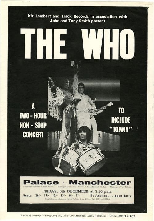 Poster for The Who's December 5, 1969 concert