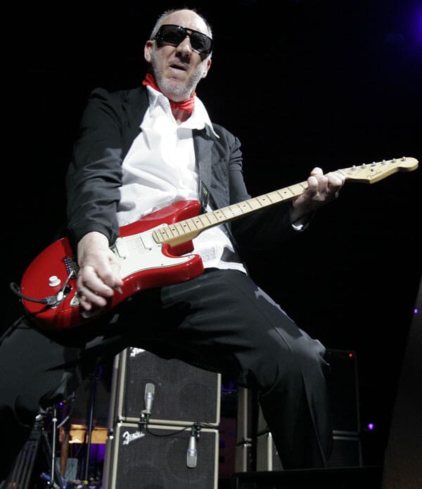 Pete Townshend playing on February 25, 2007